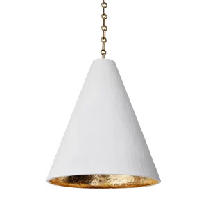 Plaster Cone Gilded Hanging Light by Rose Uniacke