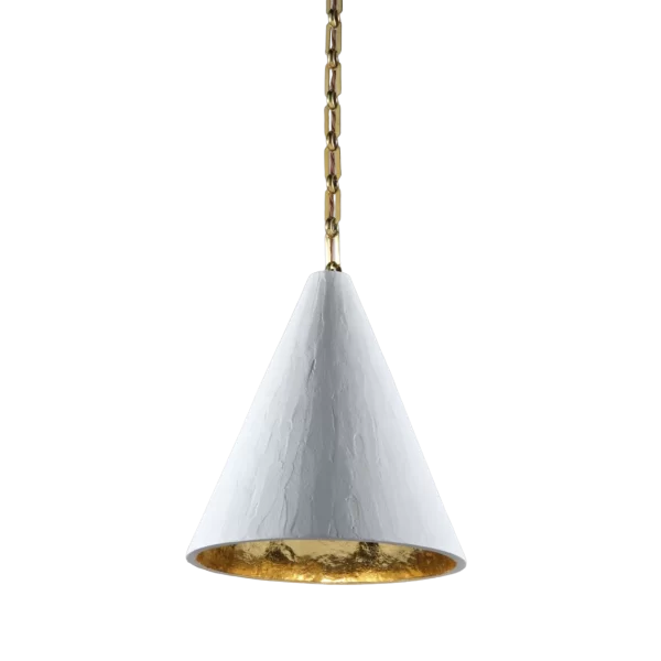 Plaster Cone Gilded Hanging Light by Rose Uniacke