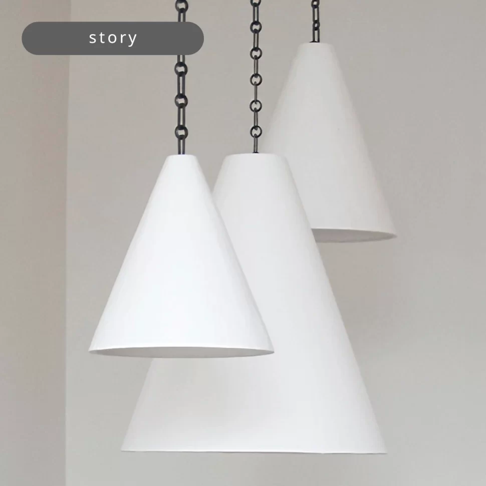 Plaster Cone Lamp Collection by Rose Uniacke
