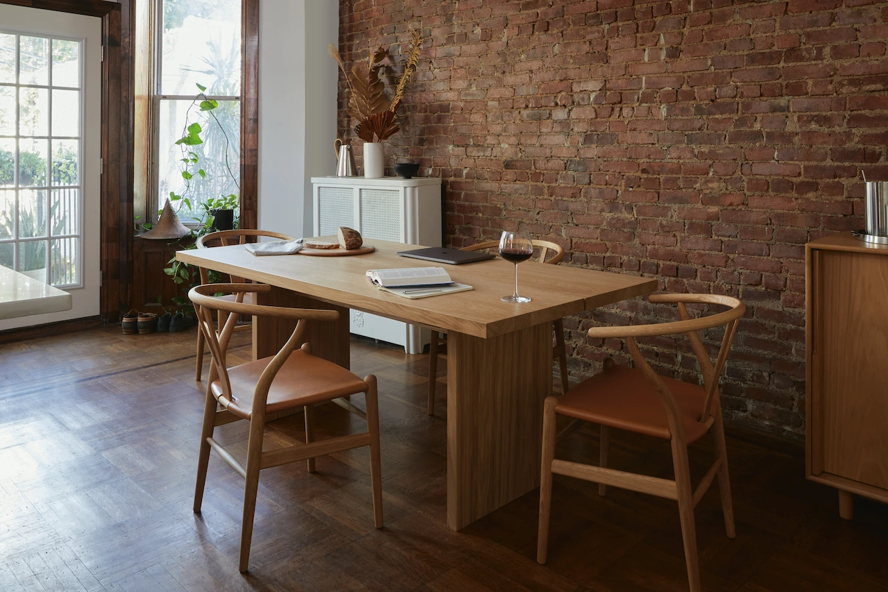 Wishbone Chair with Leather Seat