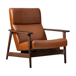 Show Wood High-Back Leather Chair