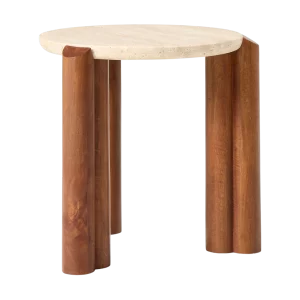 Travertine Side Table
